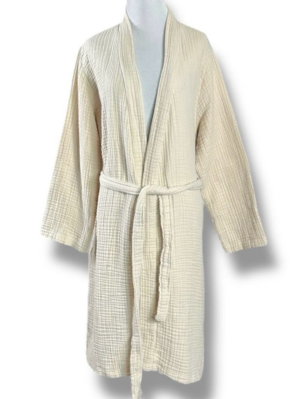Parachute Neutral Cloud Gauze Cotton Robe in Bone Cream Size Medium Unisex